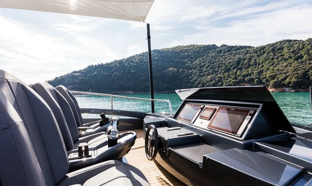 Magic of Ayr yacht Upper Deck Helm Station