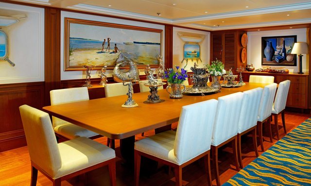 Meserret II yacht Formal Dining Area