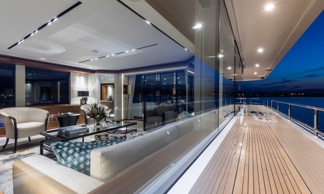 Brigadoon yacht Upper deck winter garden