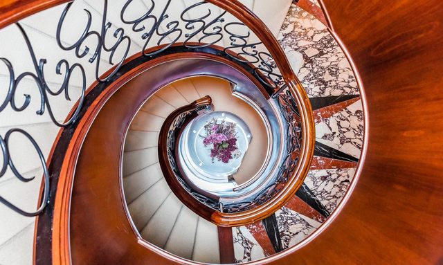 Bella yacht Spiral Staircase