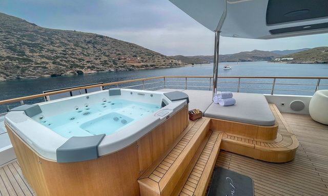 Evelyn P yacht Tri-Deck with Jacuzzi Views