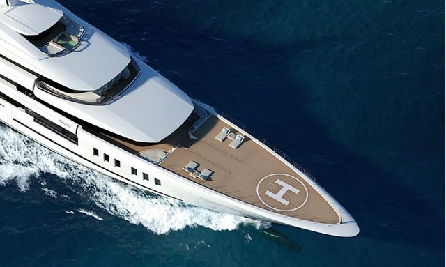 Isa Continental 80 yacht Touch-and-Go Helipad