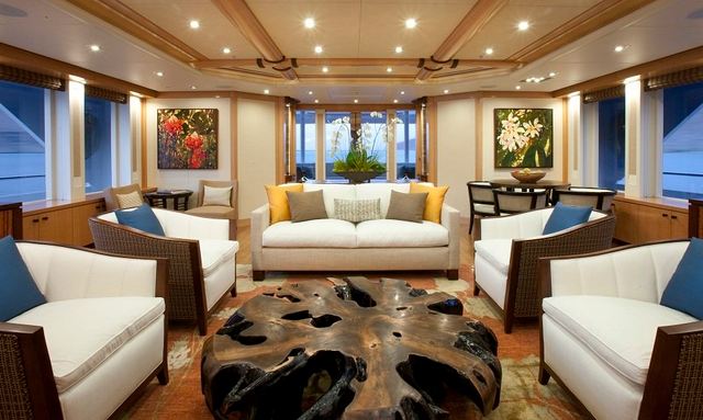 Chiron yacht Polynesian-Inspired Interior