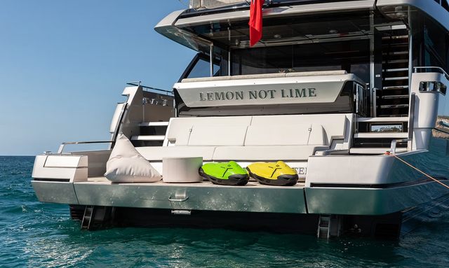 Lemon Not Lime yacht Expansive Beach Club Aft