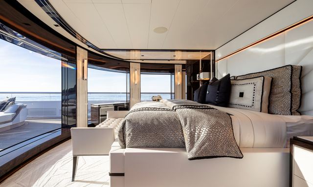 Lady Estey yacht Private owner's deck with exclusive aft terrace