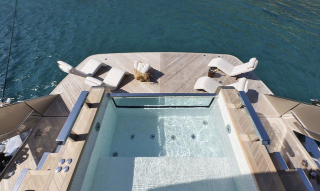 Rock X yacht Jacuzzi and Swim Platform