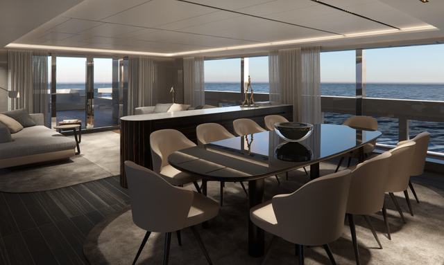 Althea yacht Bright, Open Main Salon