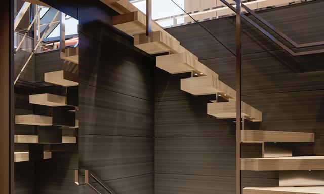Exit Strategy yacht Atrium Staircase
