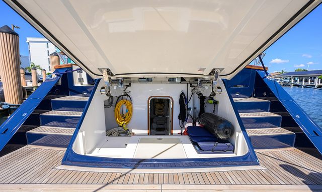 Agave yacht Tender Stowage Area