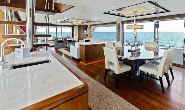 Claymaker yacht Formal Dining Area