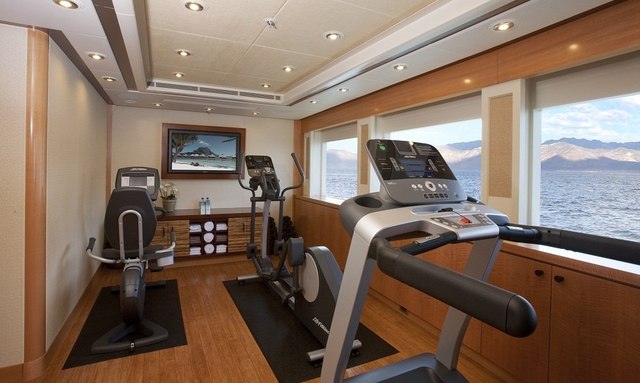 Helios 3 yacht Owner's Fitness Room