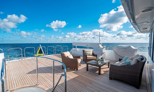 Chanson yacht Aft deck that works year-round