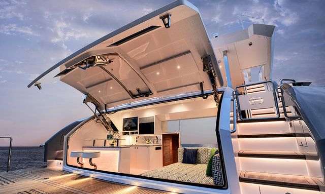 Aura yacht Beach Garage & Swim Platform