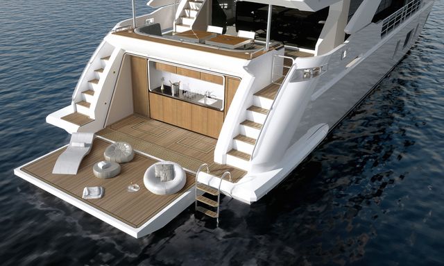 Pantera yacht Clear stern beach club layout