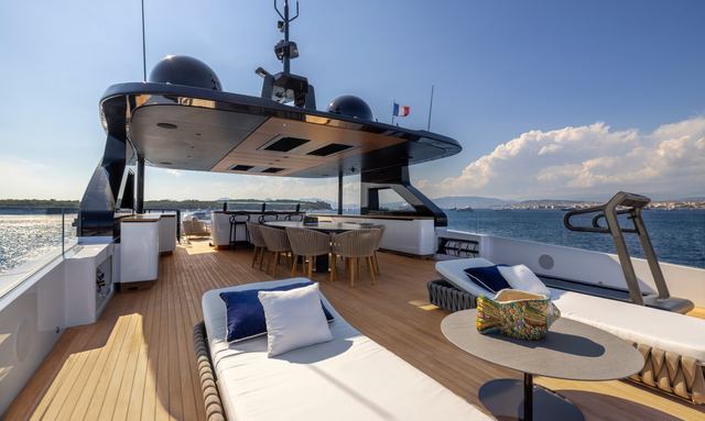 Fifth Season yacht Flybridge Relaxation Area