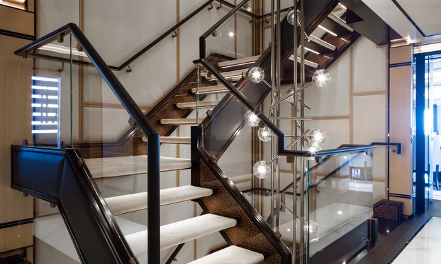 Makh I yacht Central Sculptural Staircase