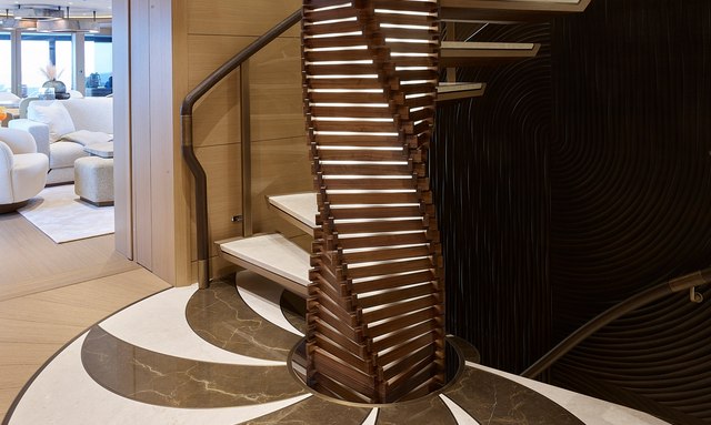 Come Together yacht Artisanal Staircase