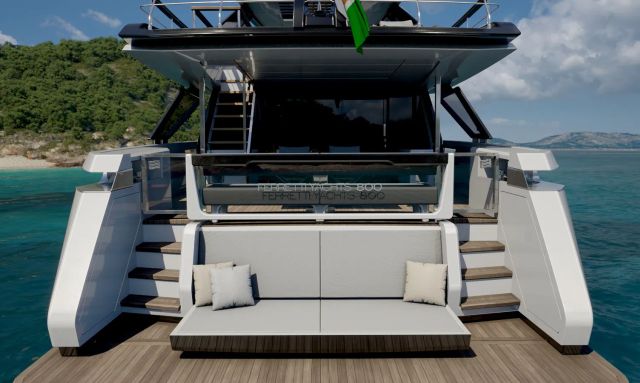 Ferretti 800/01 yacht Beach Club Connection Aft