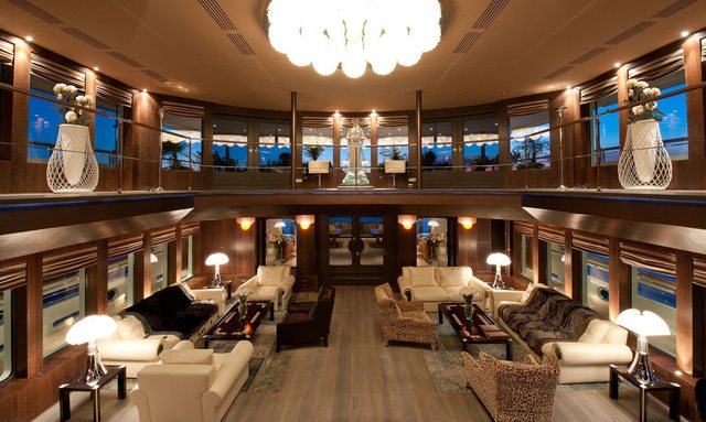 Boadicea yacht Double height ceilings