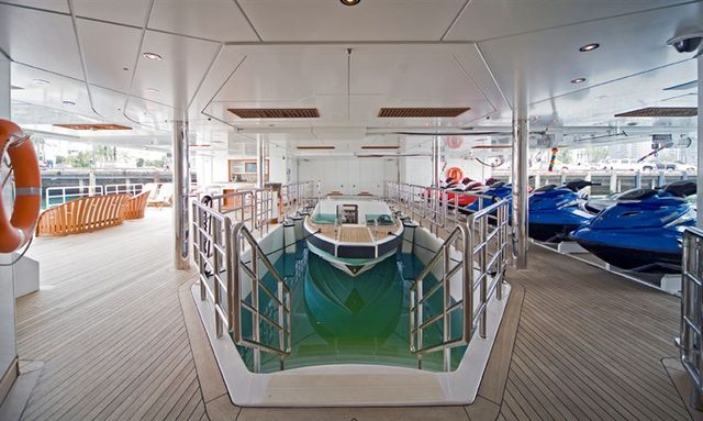 Pegasus VIII yacht Floodable Tender Garage