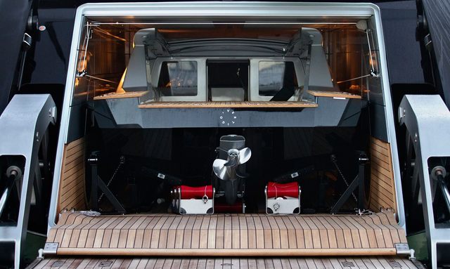 Vertigo yacht Tender Storage