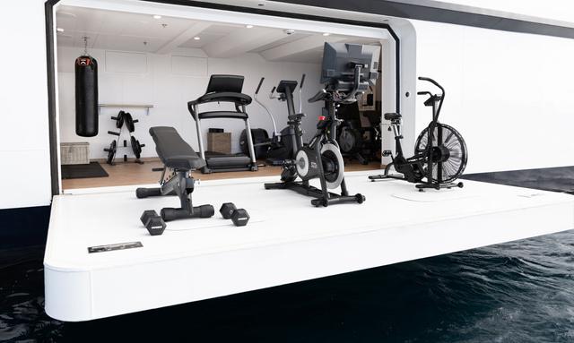 Wayfinder yacht Gym with Sea View