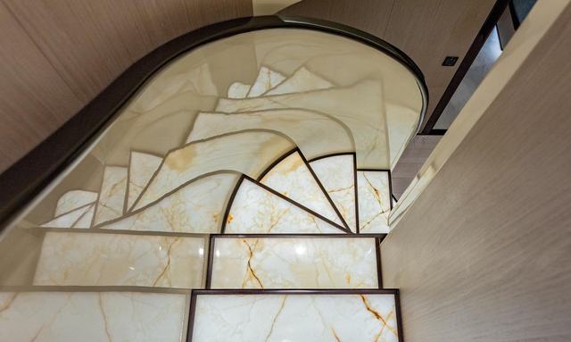 Captain Morgan II yacht Illuminated Marble Steps