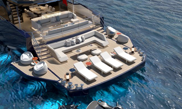 Queen Yaz yacht Open Terraced Beach Club