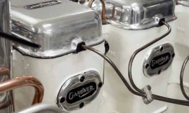 Atlantide yacht Original Gardner diesel engines restored and retained