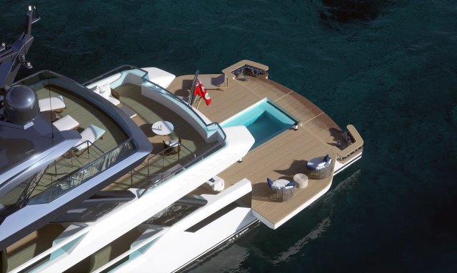 Legasea yacht Hydraulic Wings Expand the Beach Club