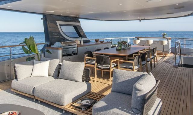 Opus yacht Upper Deck Dining