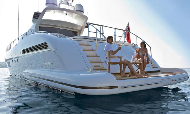 Smile yacht Aft deck built for lounging and dining