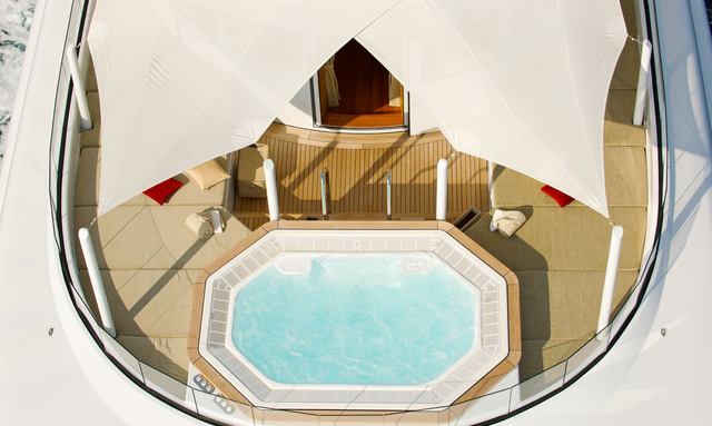 Caipirinha yacht Sun Deck Jacuzzi Forward with Separate Lounge and Dining