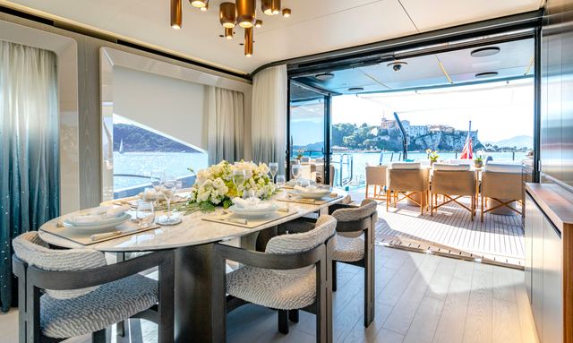 Delfina yacht  Panoramic Light in the Saloon