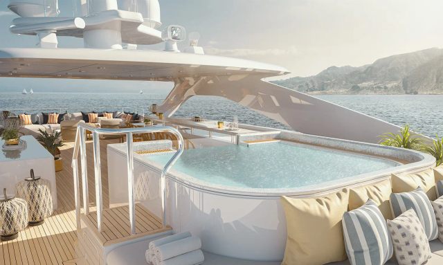 Project Agnetha yacht Sundeck Jacuzzi