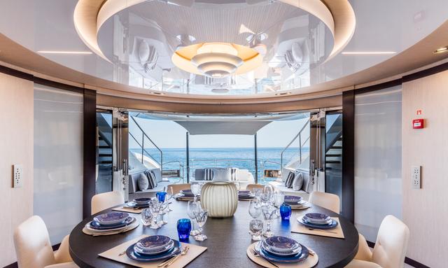 Back 9 And a Half yacht Elegant Interior Lighting