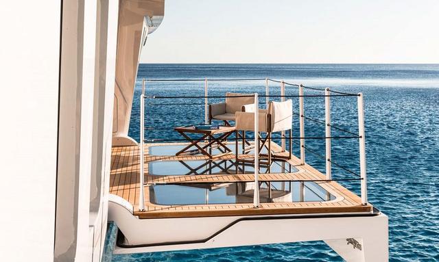 Stella M yacht Owner's Suite Balcony