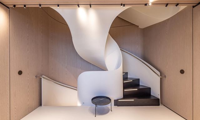 Virtuosity yacht Sculptural Staircase