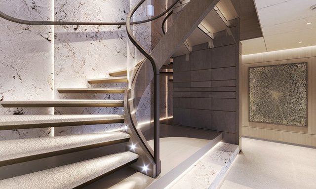 Feadship 827 yacht Floating Staircase