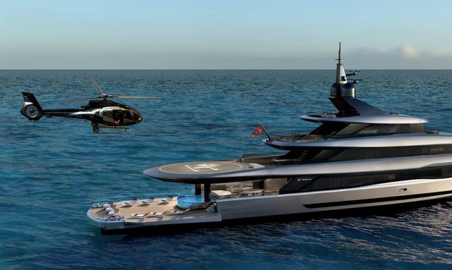 Amphib II yacht Helicopter Deck
