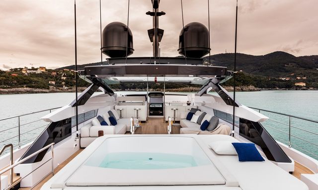 Never Blue yacht Flybridge Amenities