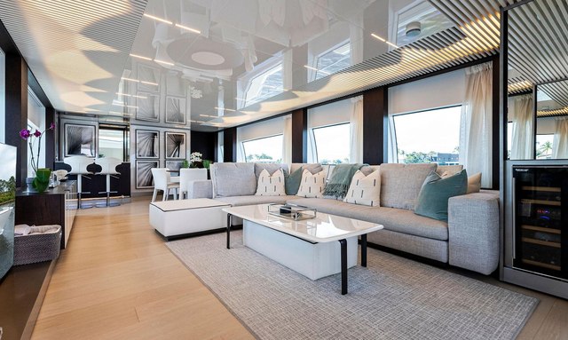 Pinch Me yacht Sleek Salon Design