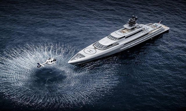 Silver Fast yacht Touch and go helipad