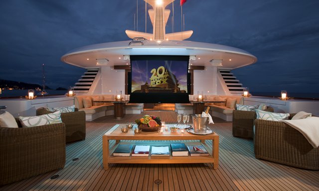 Lady Britt yacht Outdoor cinema