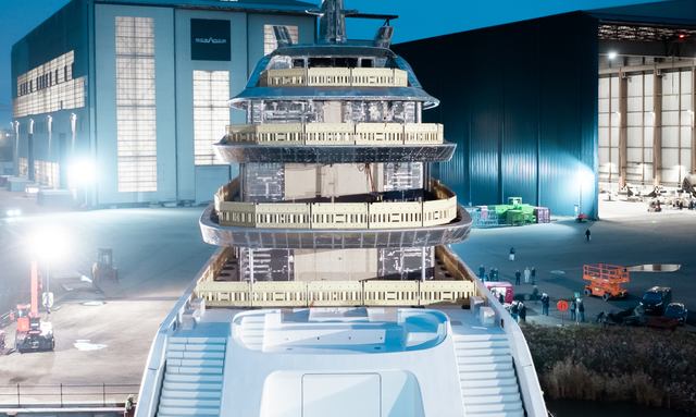 Oceanco Y729 yacht Commanding Multi-Tier Aft Decks