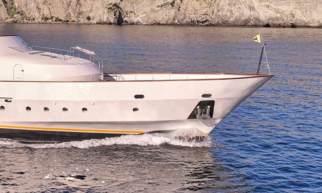Madame Thelma yacht Distinctive bow chine for offshore capability