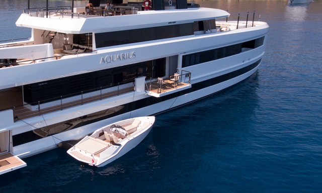 Aquarius yacht Fold-Out Balconies That Change the Beam