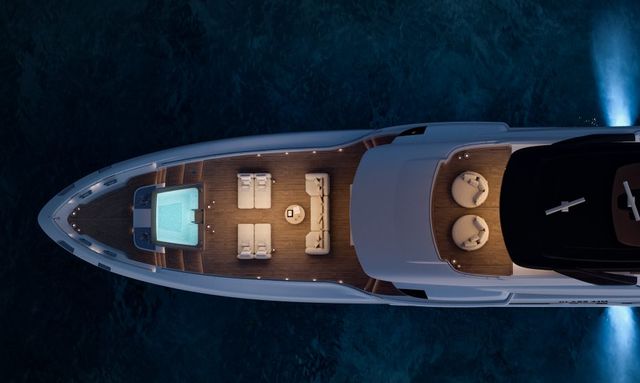 Paper Moon yacht Foredeck dip pool lounge