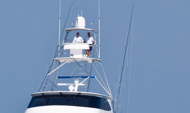 Lady Di yacht Tuna tower with full sportfishing setup