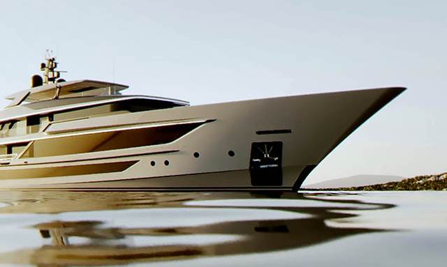 Baglietto T60/ 03 yacht Sharp Near-Vertical Bow